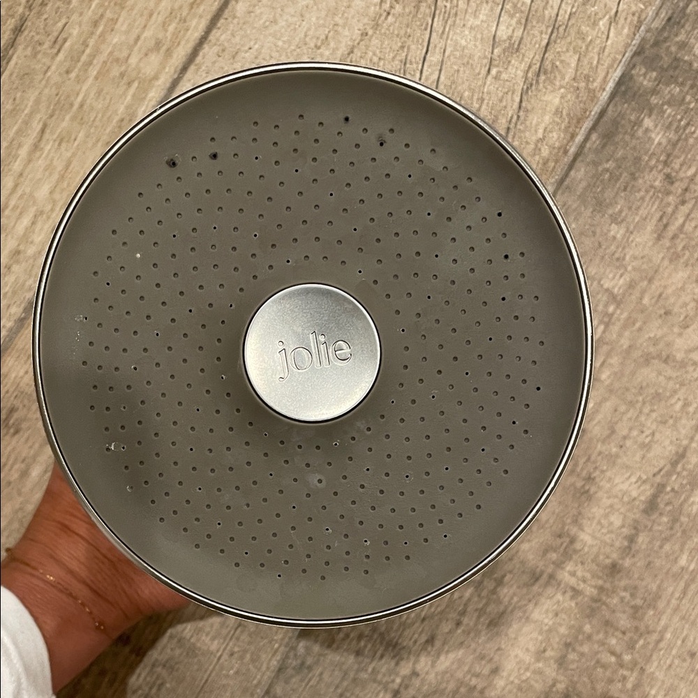 Jolie Matte Gray Round Showerhead with Chrome Trim